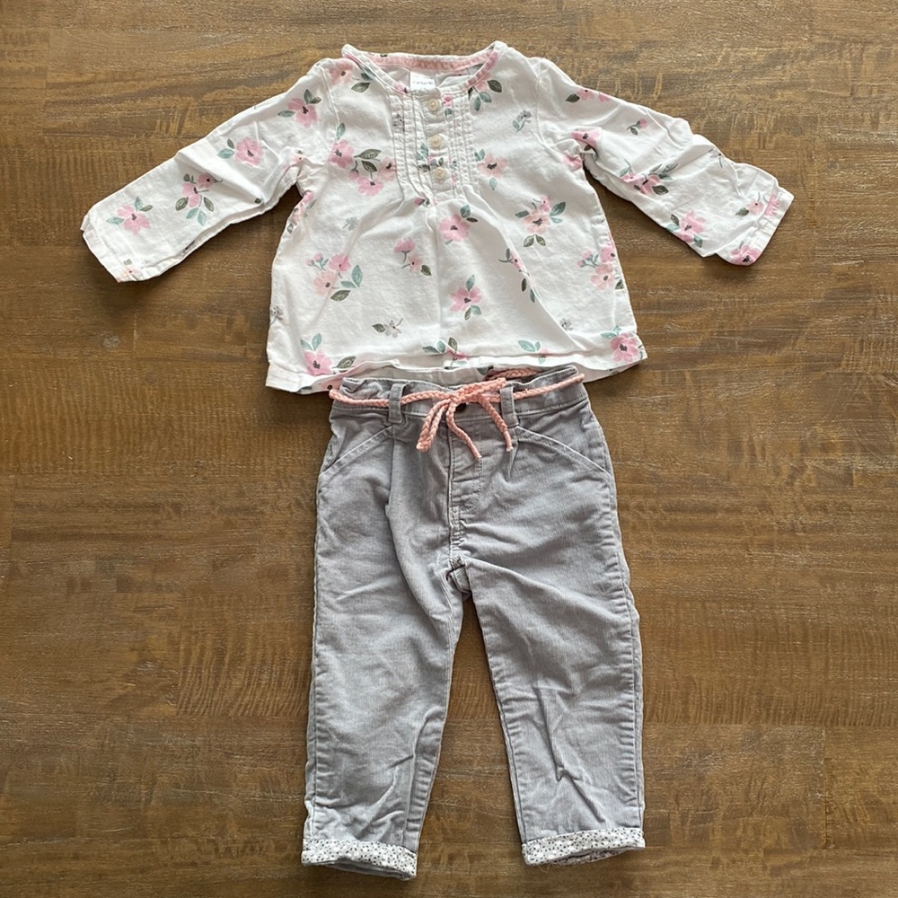 Carter’s fall outfit (corduroys and matching top), size 18 months